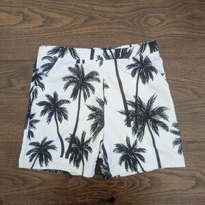 PatPat Boys Swim Trunks Size 6-7 Black And White Palm Tree